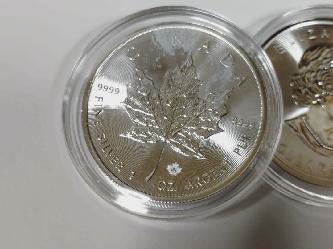 2016カナダメイプルリーフ銀貨 1オンス 2枚セットケース付き