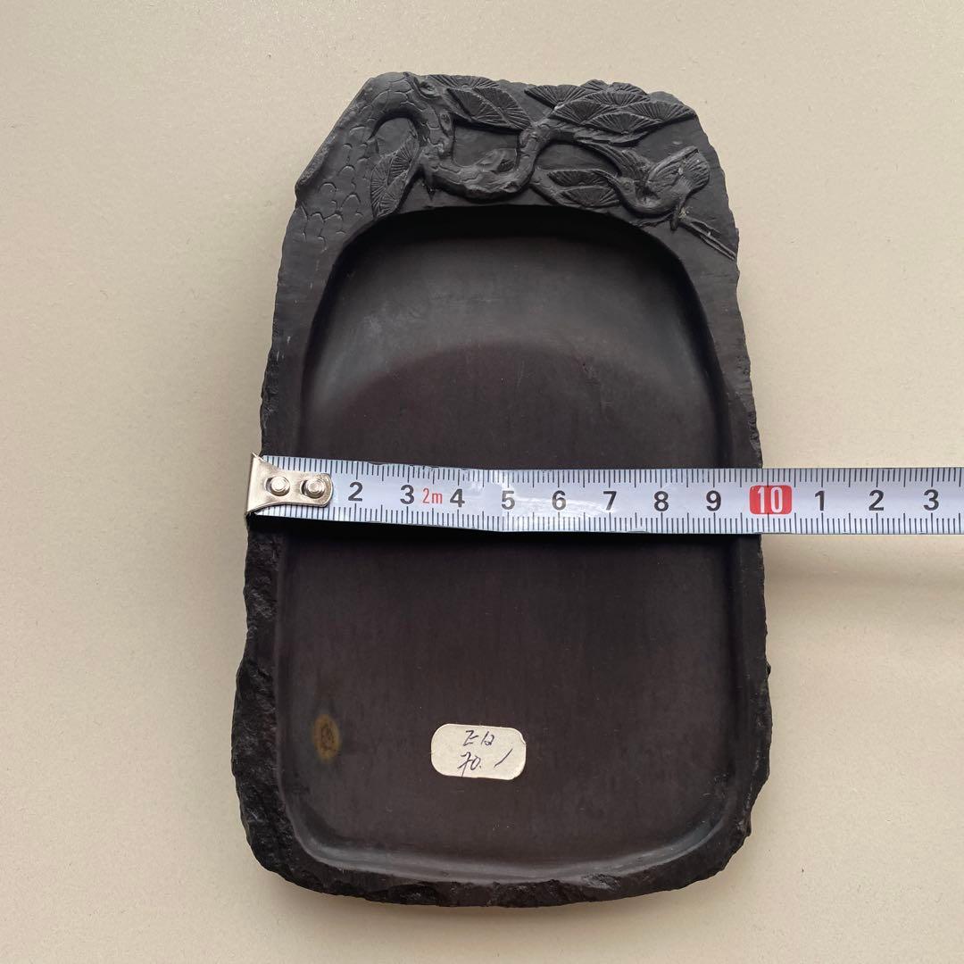 端渓硯　硯　端渓　書道　松　鷺　鶴