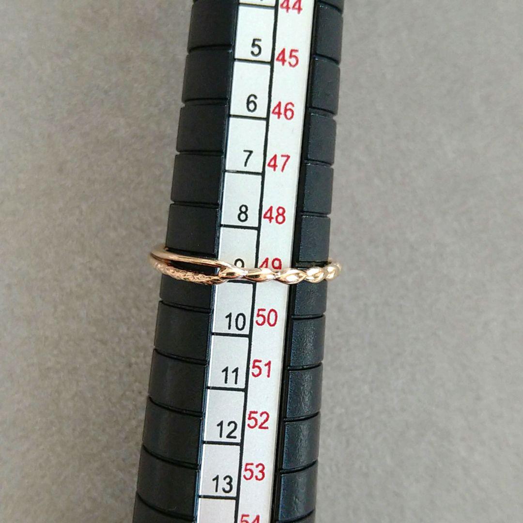 【美品】ageteアガット K5 リング 9号 シンプルリング 箱付き