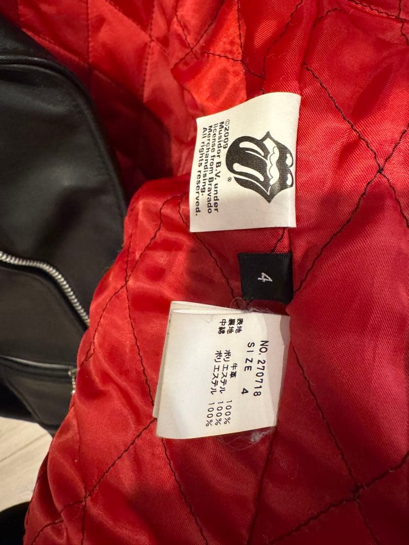 カウレザー　牛革　レザーライダース　ローリングストーンズコラボ　ヴィンテージ