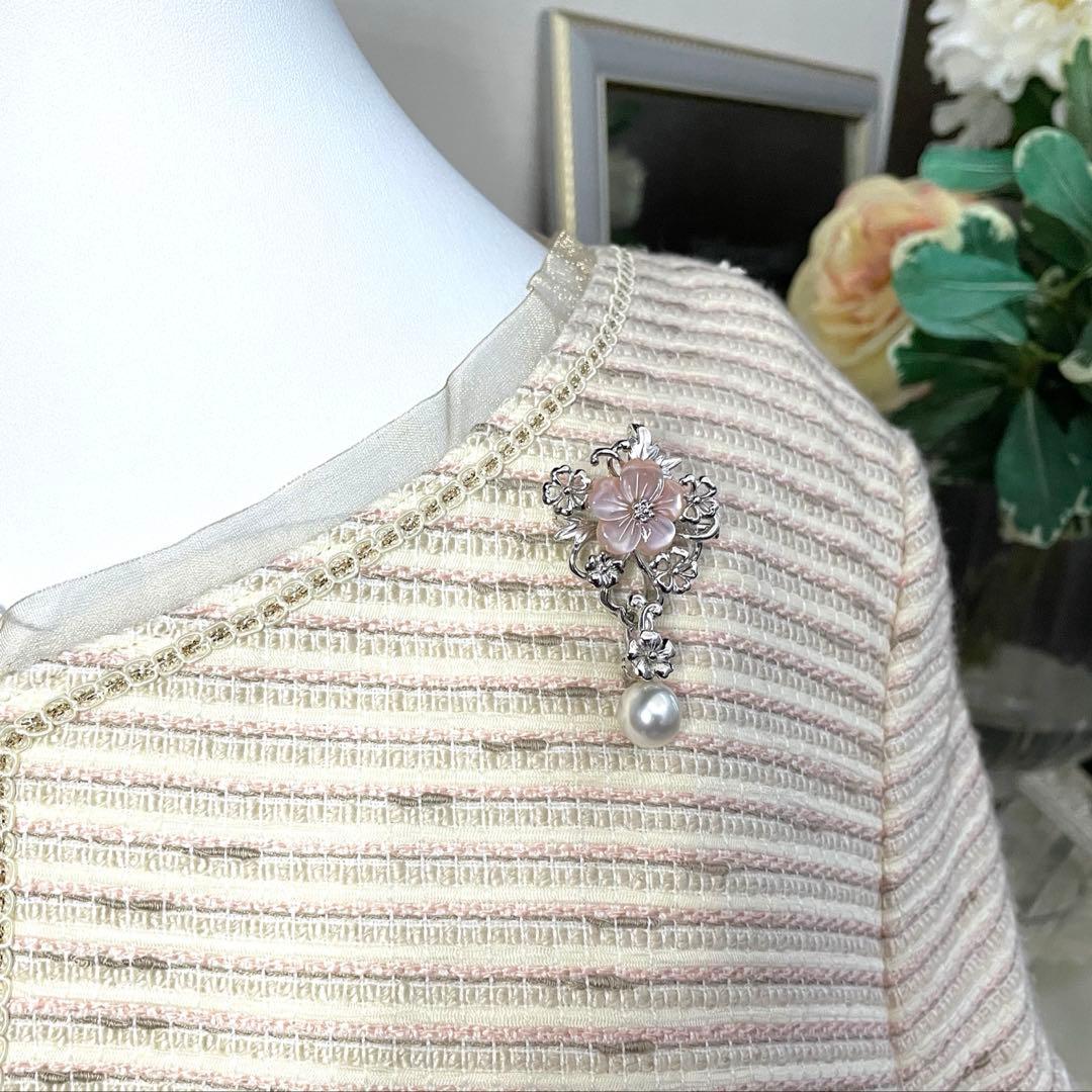 ギンザ・タナカ ブローチ 白蝶真珠 入学式 卒業式 検索用-あこや真珠-ミキモト