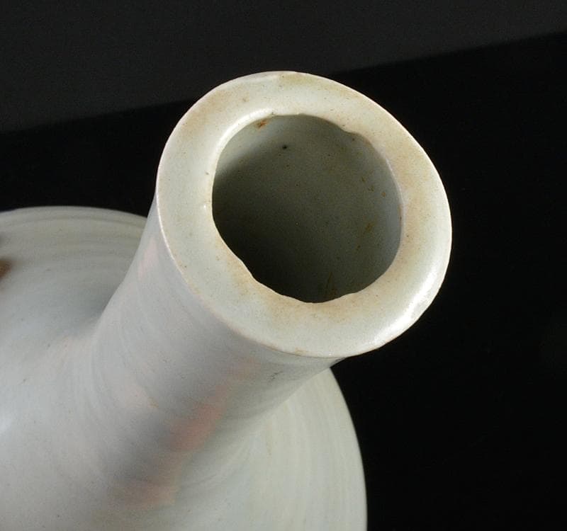 朝鮮美術　李朝　高麗白磁　染付　花文　鶴首瓶　V　R4764C