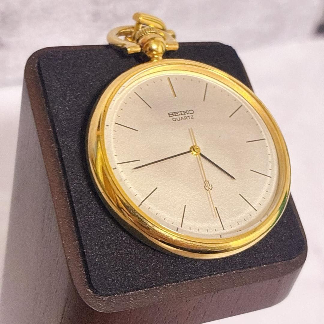 希少 SEIKO セイコー シャリオ 懐中時計 3針 クオーツ ヴィンテージ