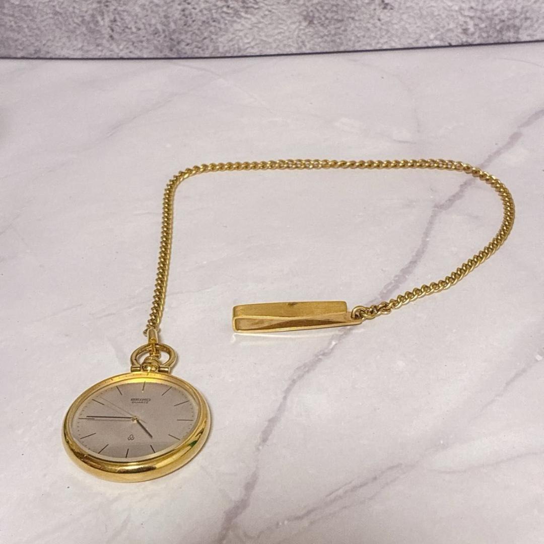 希少 SEIKO セイコー シャリオ 懐中時計 3針 クオーツ ヴィンテージ