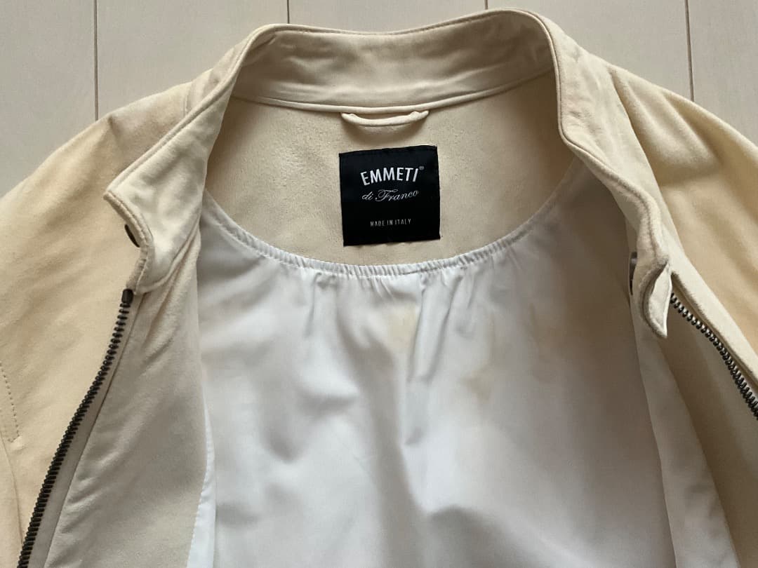 EMMETI JURI エンメティ スウェード ライダース クリーム 44