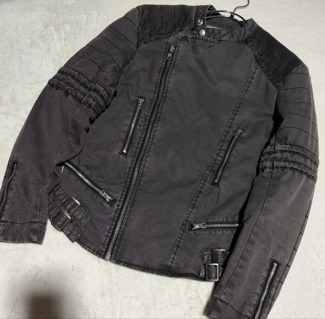 希少【 ラルフローレン 】✦ シングル ライダース ジャケット コットン Ｍ相当