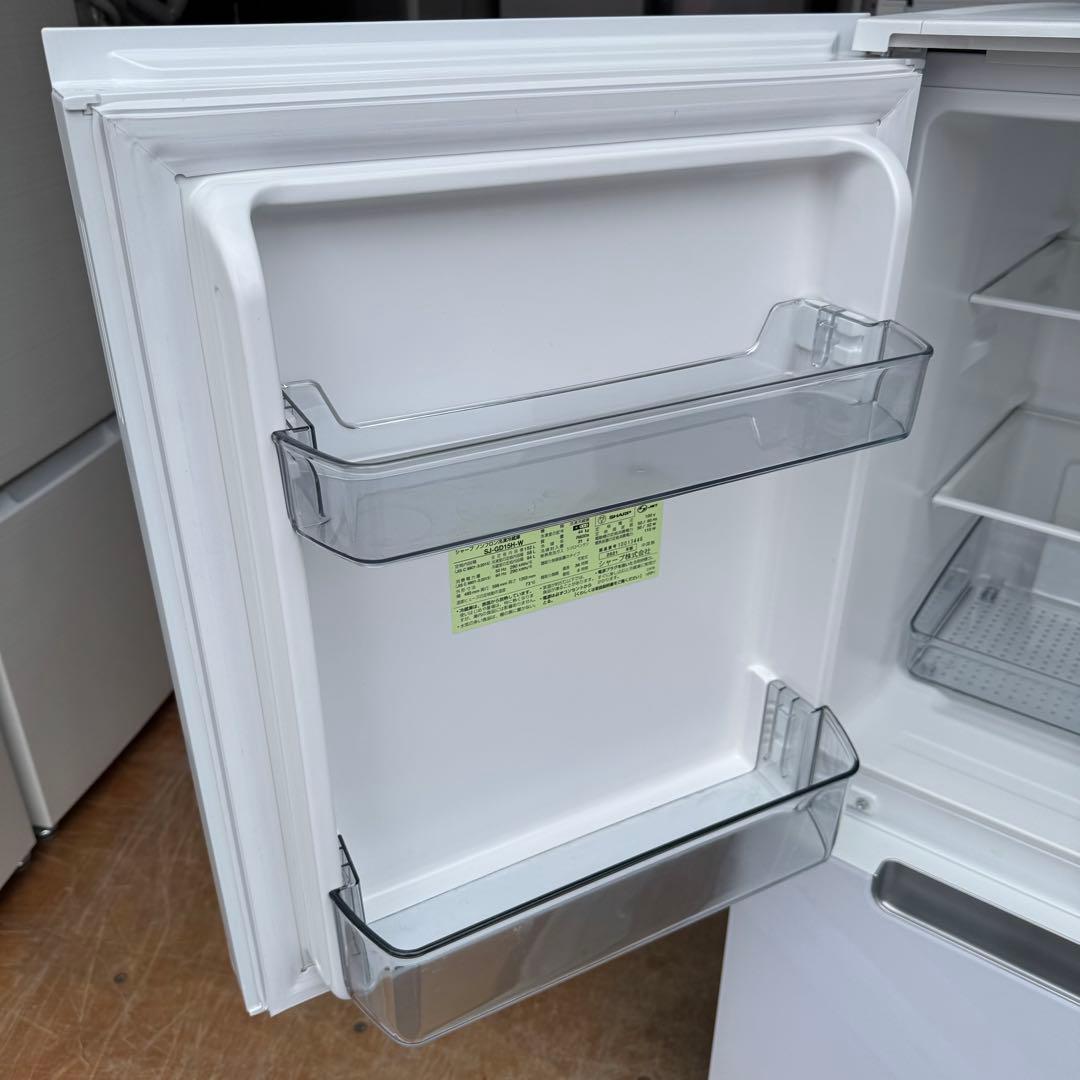 C7619★2021年製美品★シャープ　冷蔵庫　ガラス扉　ホワイト　右.左開き