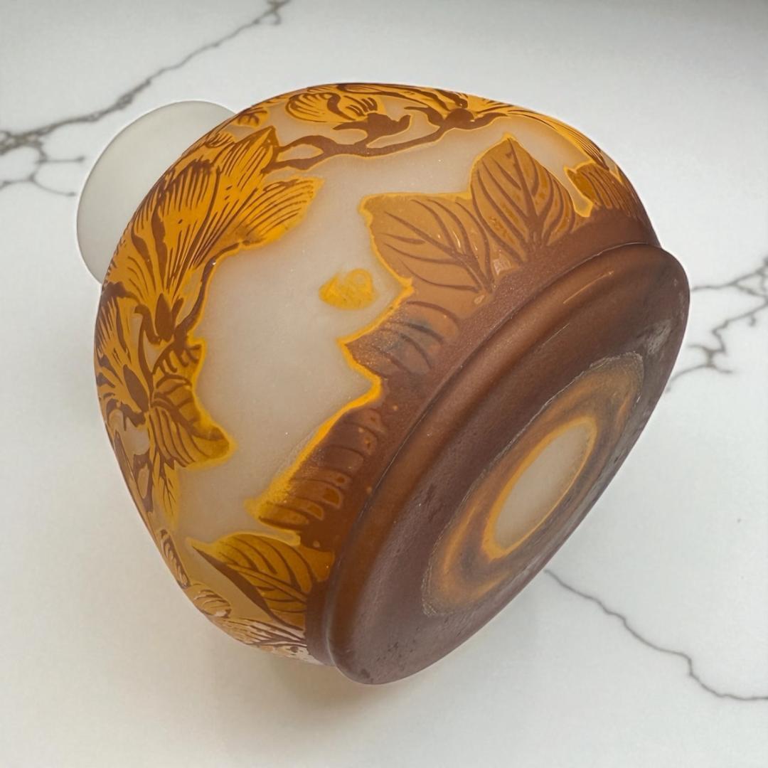 EmileGalle　【証明書付属】ガレ復刻 花モチーフ 花瓶　カメオガラス