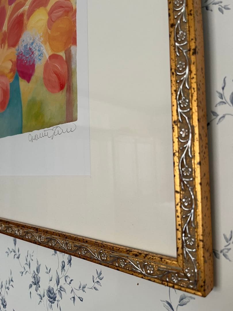 限定版画　47×55 ジニー・キム　ジクレー　サイン、ED、証明書　額入り　黄色