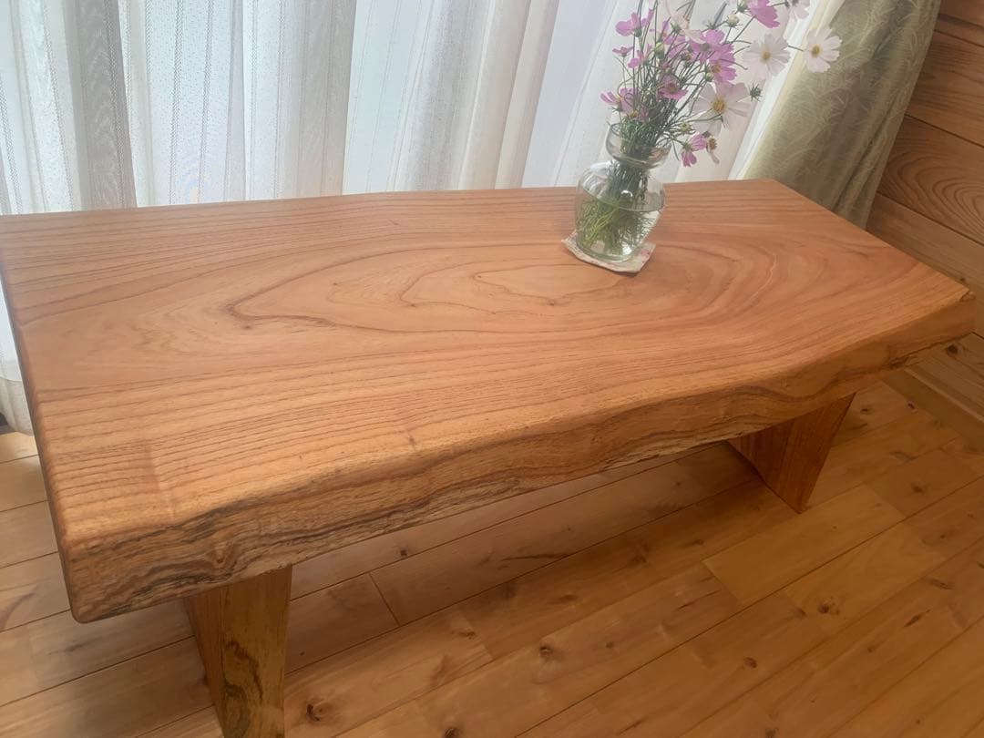 夏セール✨送料込②重厚リビング&ローテーブル(栴檀一枚板天板)＊貫補強