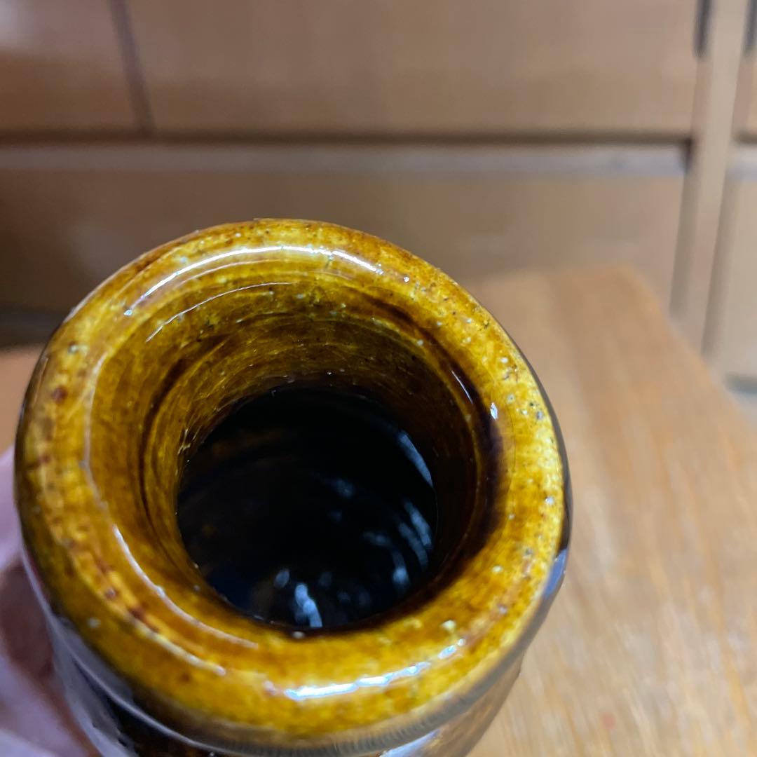 中島勝乃利　飴釉織部徳利　箱なし