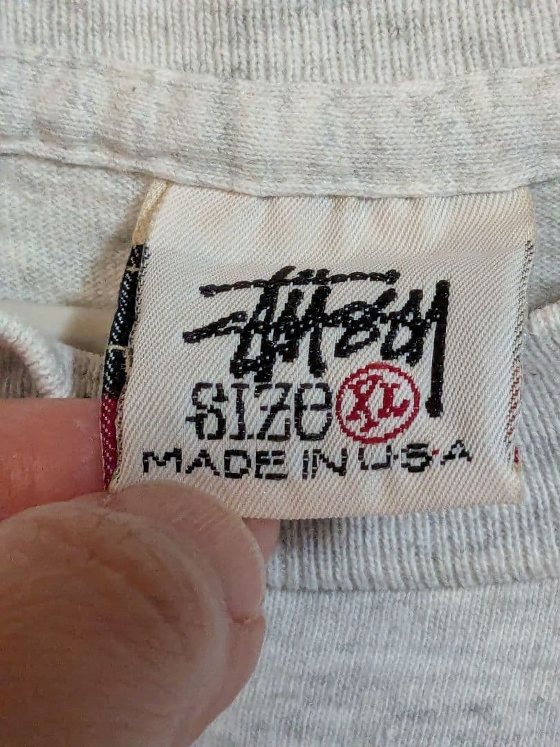 OLD Stussy　オールドステュシー　グレー XL Tシャツ　白タグ