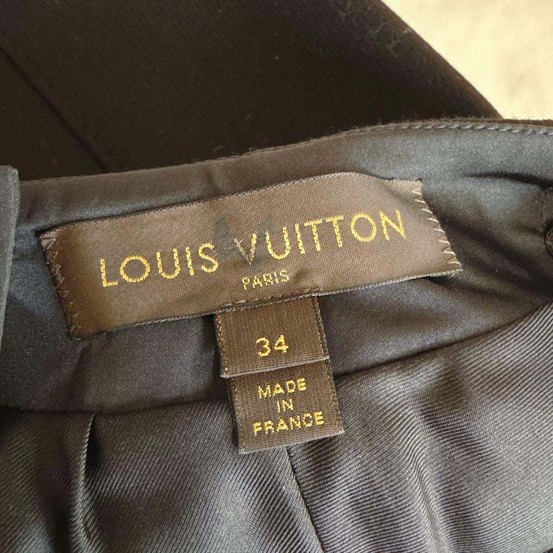 美品★LOUIS VUITTON タイトスカート ブラック LVロゴプル 34