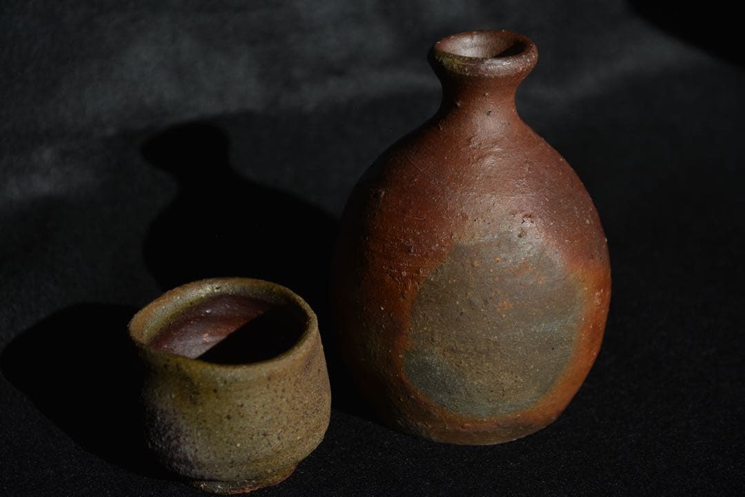 【中村六郎】 備前 酒器揃　徳利　酒呑