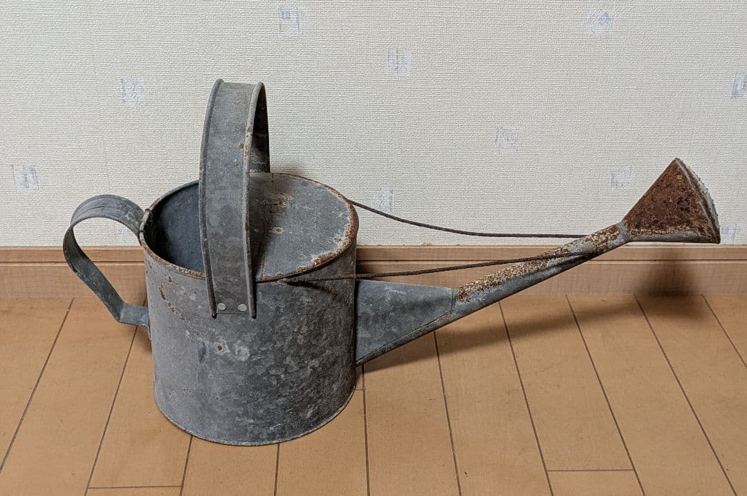 アンティーク ブリキ製 ジョーロ レトロ ガーデニング じょうろ　昭和レトロ