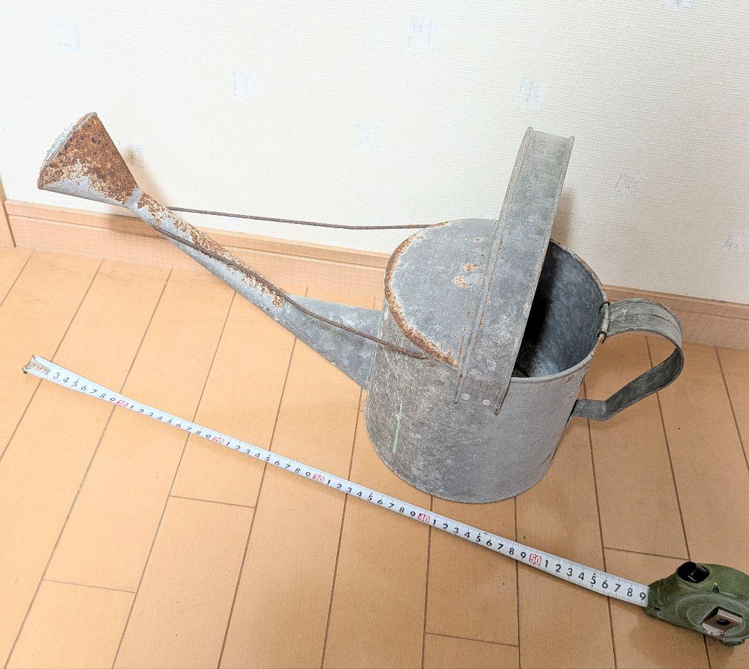 アンティーク ブリキ製 ジョーロ レトロ ガーデニング じょうろ　昭和レトロ