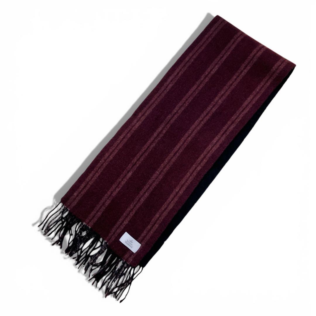 ヴィヴィアンウエストウッド/カシミヤ100%/ラメ オーブ/リバーシブルマフラー