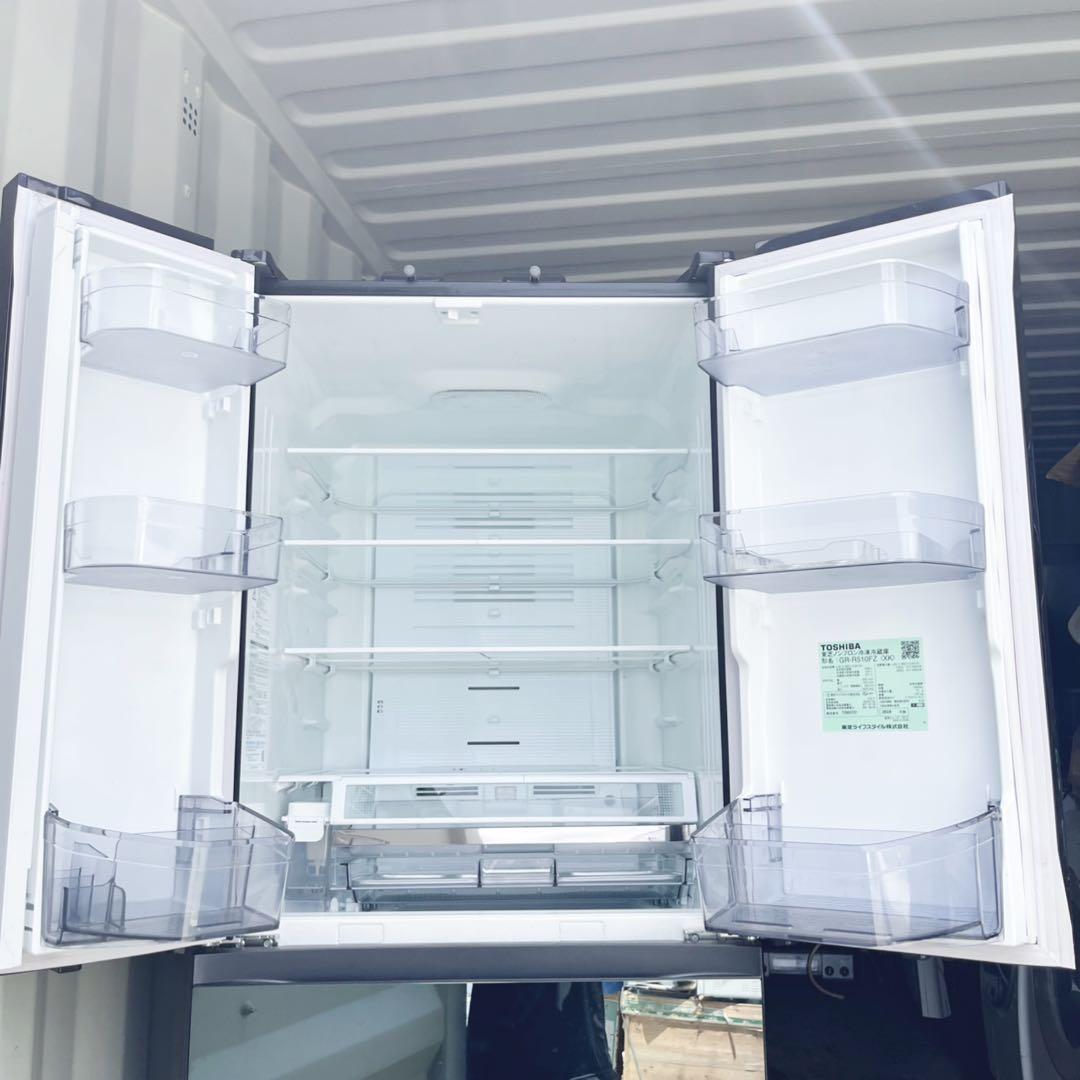 取付無料！東芝ベジータ クリスタルミラーおしゃれインテリア6ドア冷蔵庫！洗濯機