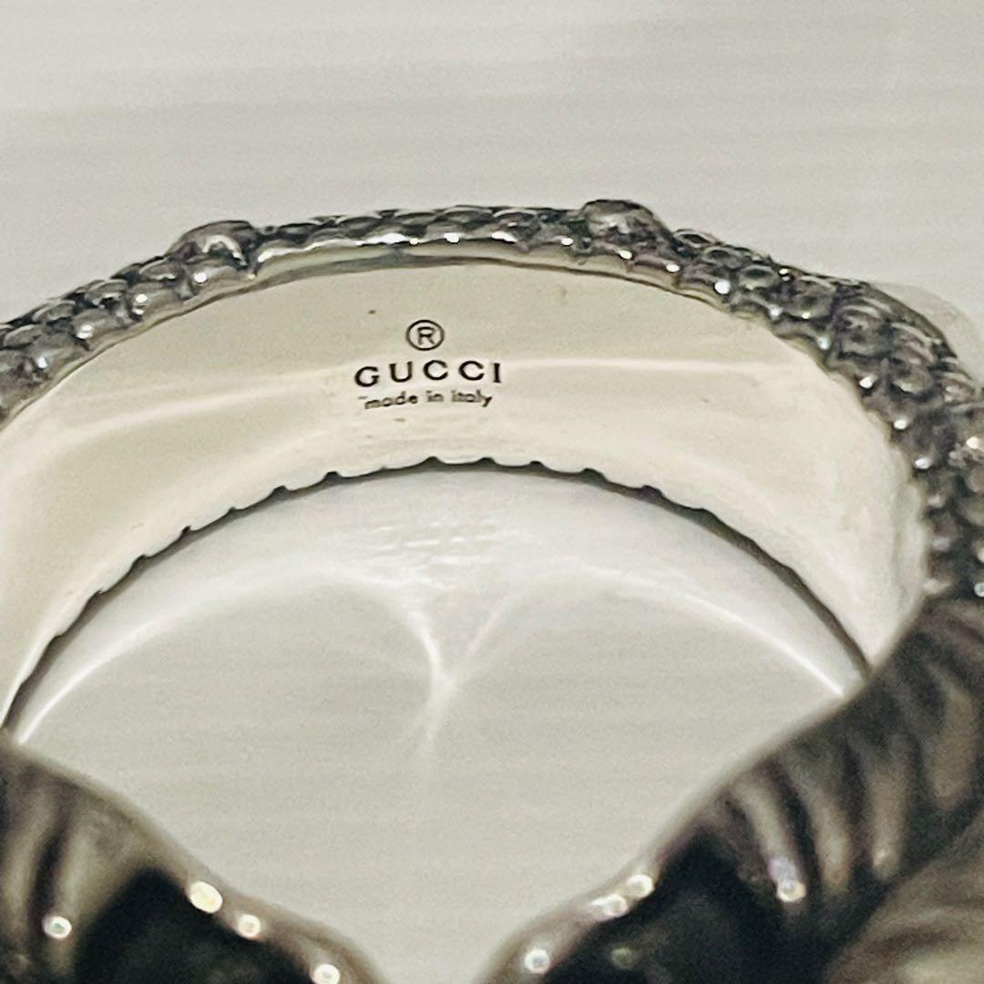 GUCCI 新品同様品　タイガーヘッドリング　925シルバー　17号#18