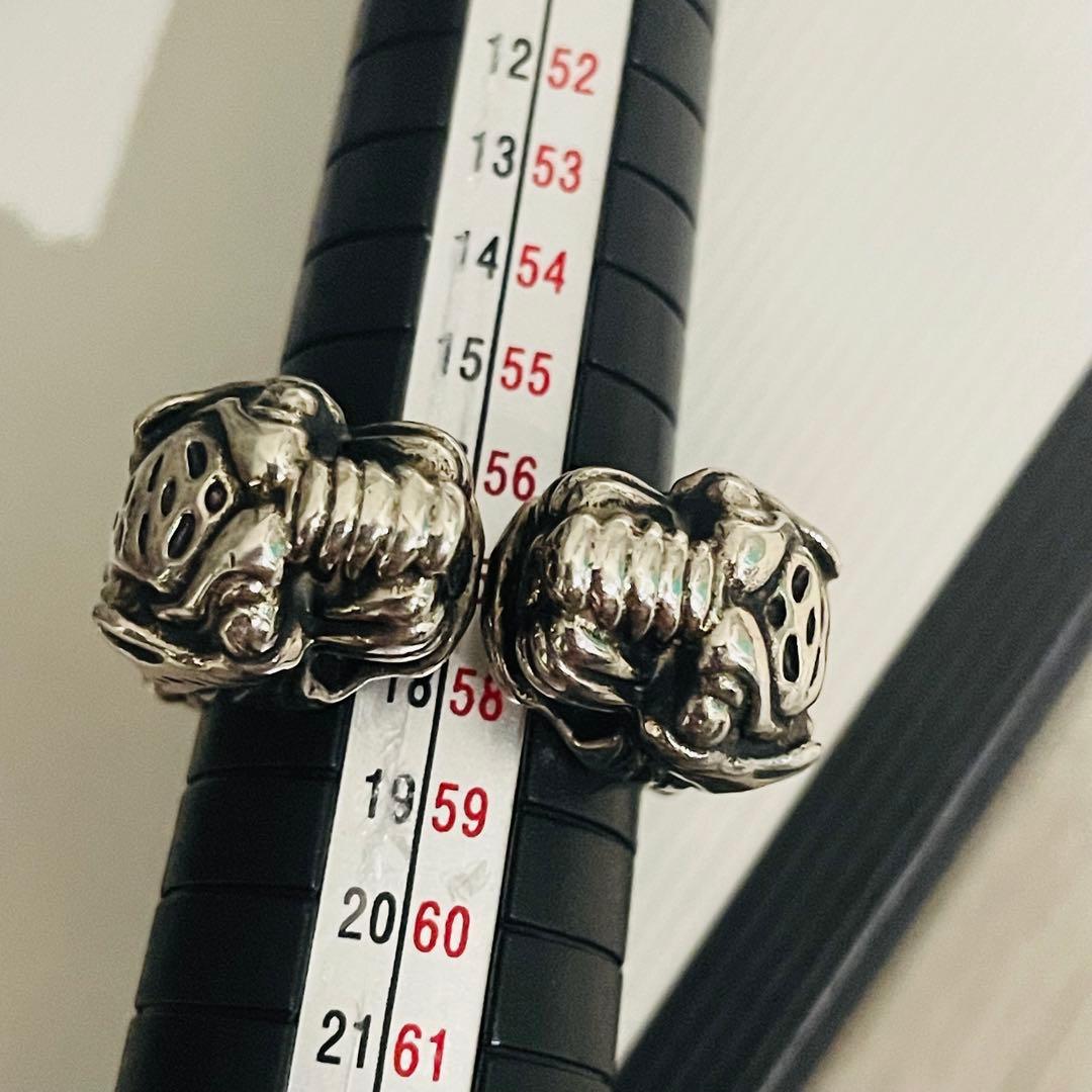 GUCCI 新品同様品　タイガーヘッドリング　925シルバー　17号#18