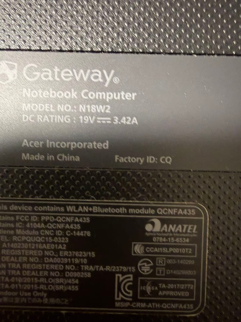 Gateway N18W2 ノートPC Office付き