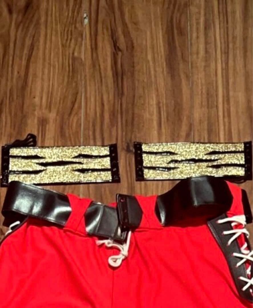 貴重! タイガーマスク 赤パンタロン&ラメリストバンド(豊嶋製) 新日本プロレス