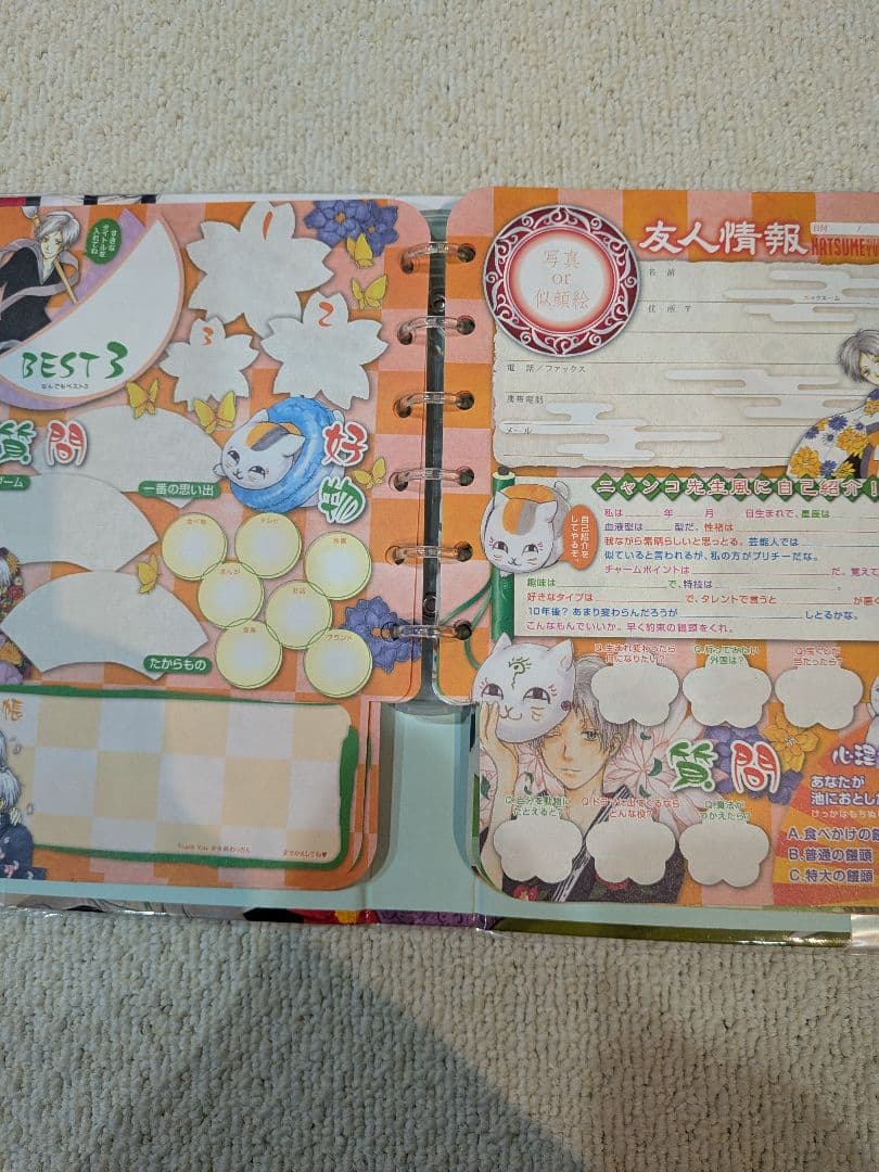 夏目友人帳　スケジュール帳2010年　プロフィール帳　原画　激レア　当時物