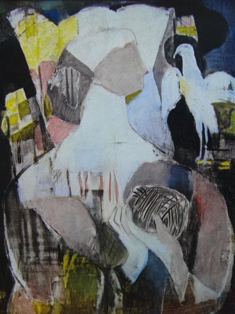 山口薫、【ダム・エリザベートの載冠】、年代物・希少な画集画、新品高級額 額装付