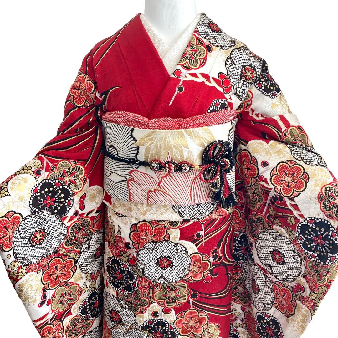 ★™️ 身丈170 赤 振袖4点セット‼️お振袖セット‼️ NO109 フルセット