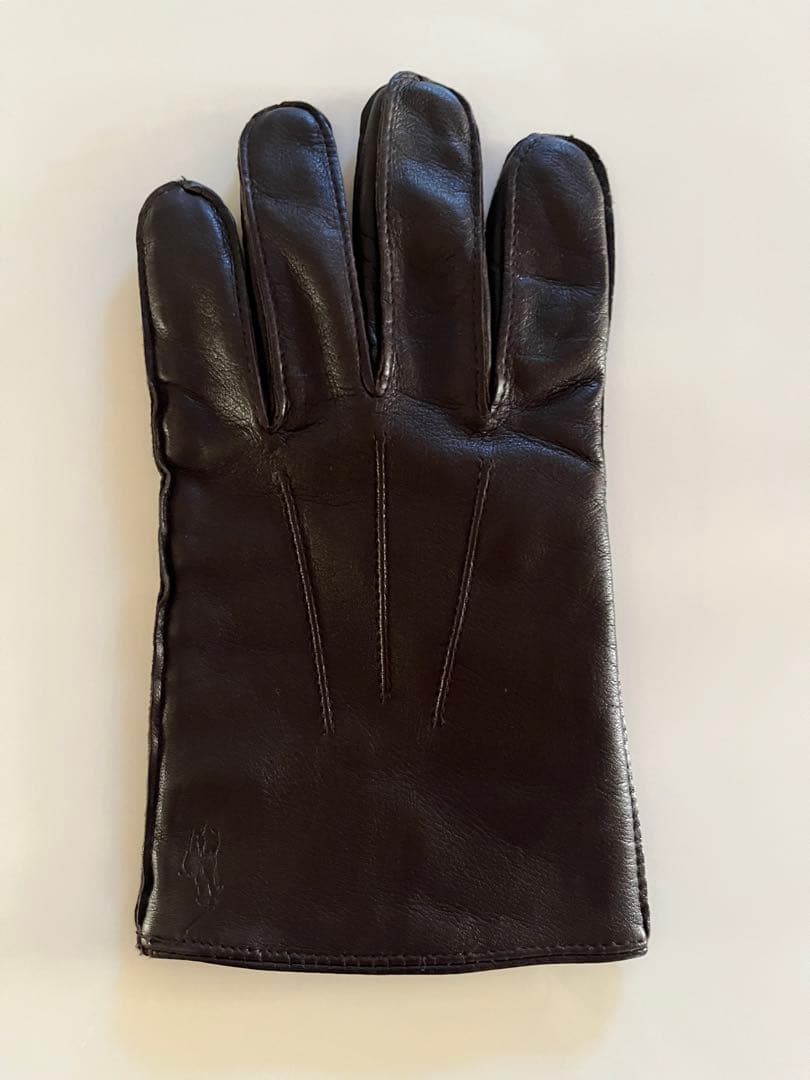 スプリング様　ラルフローレン　シープスキン(羊皮) 手袋　L ダークブラウン