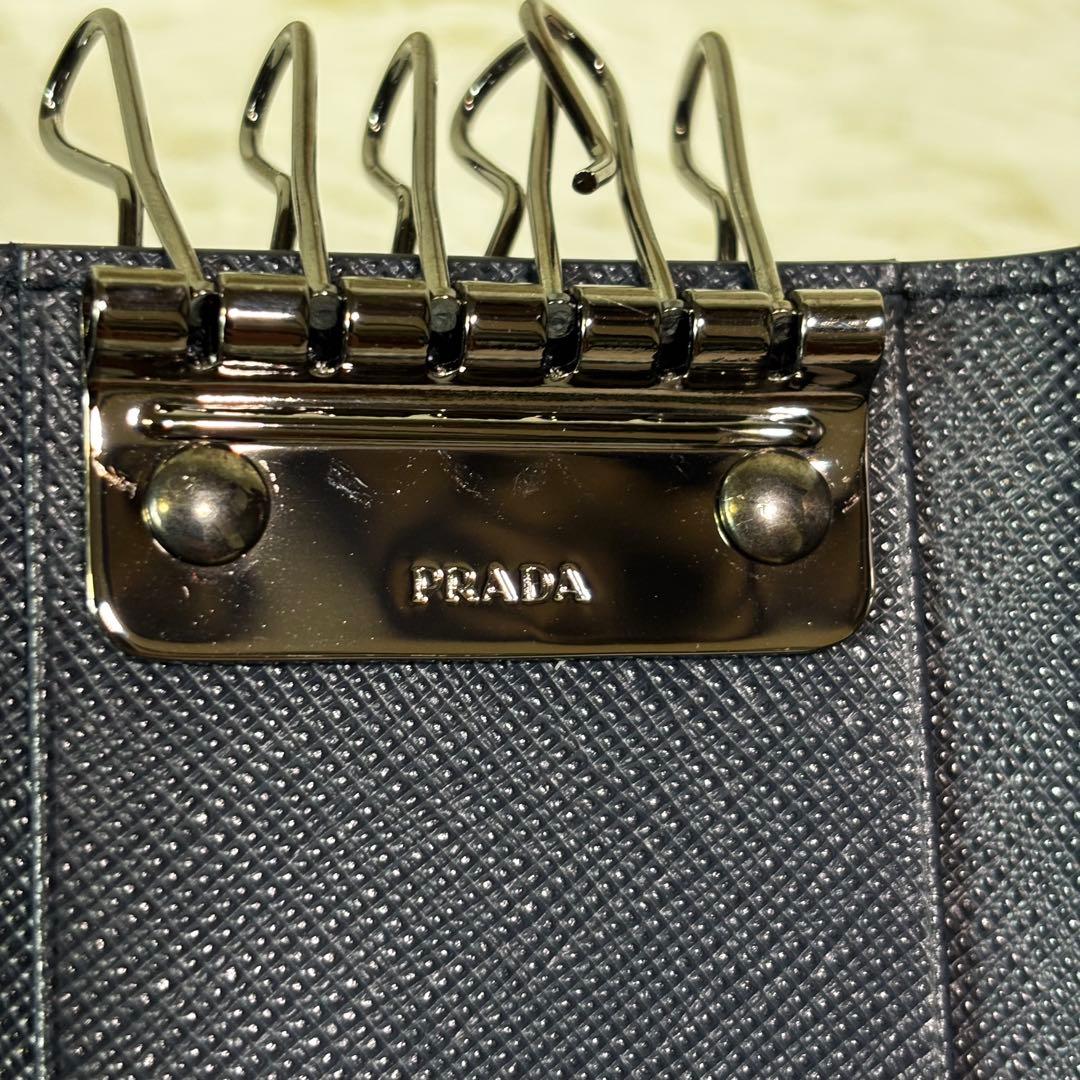 ほぼ未使用✨ PRADA プラダ キーケース サフィアーノ ネイビー