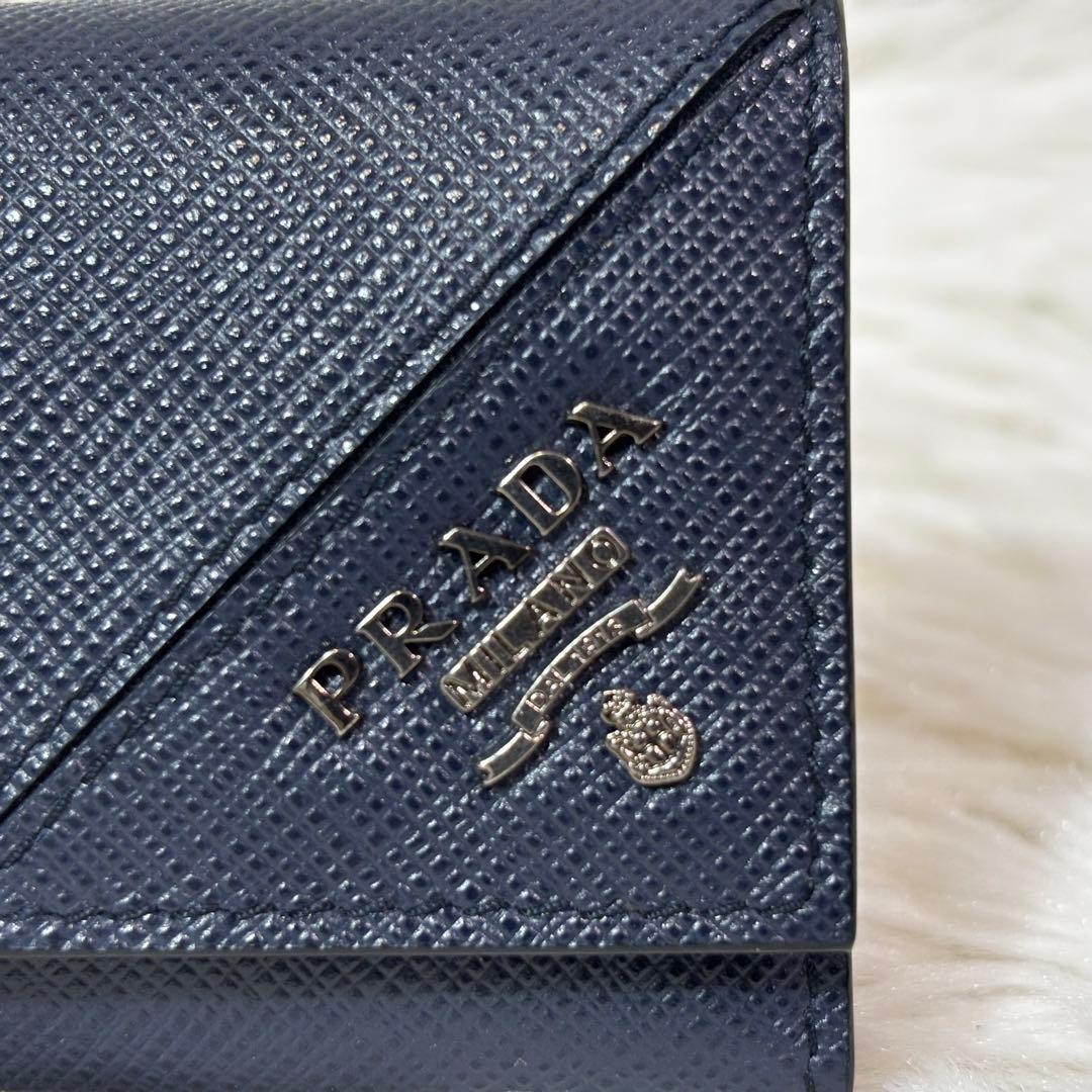 ほぼ未使用✨ PRADA プラダ キーケース サフィアーノ ネイビー