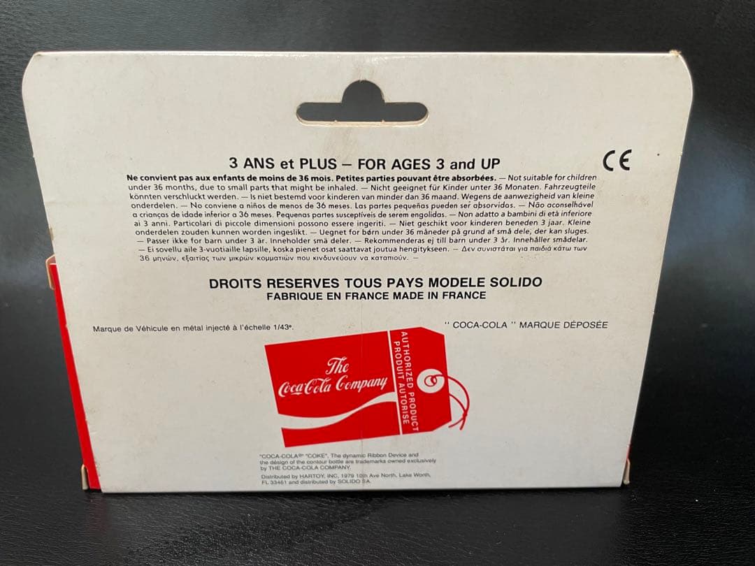 1/43スケールダイキャストメタル　コカコーラ　SOLIDO フランス製
