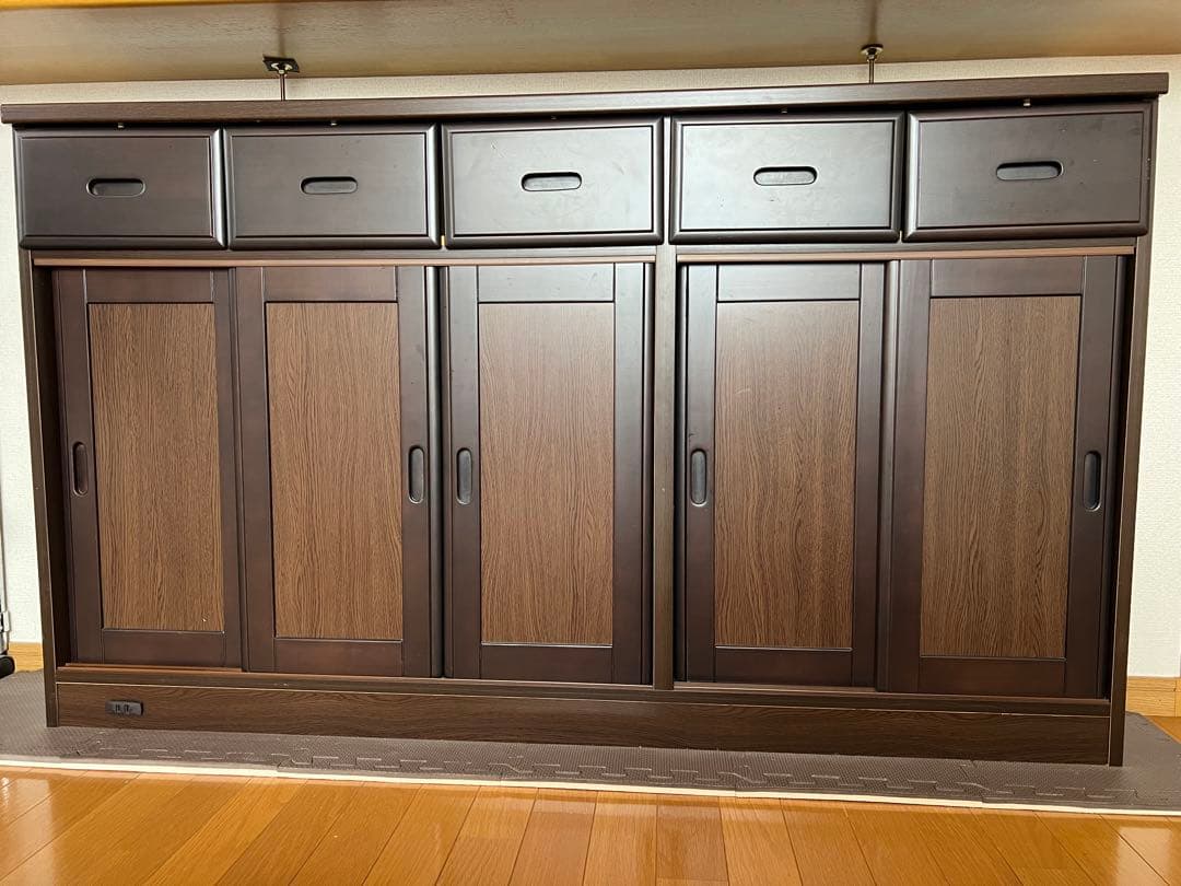 【たのメル便対応】カウンター下引き戸キャビネット カウンター下収納 取説あり