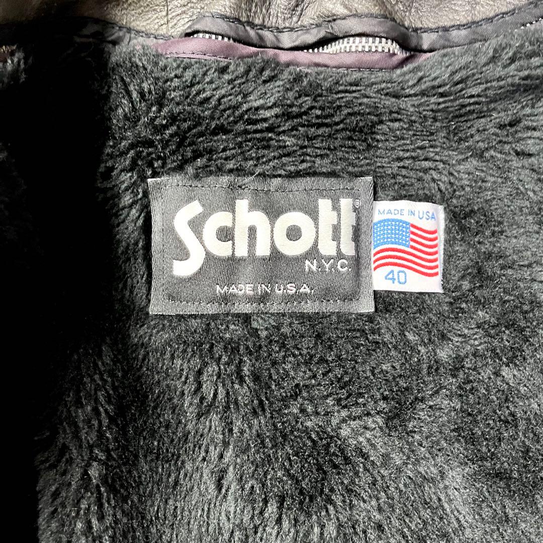 40インチ/ライナー付✨ショット シングルライダース レザージャケット 2way