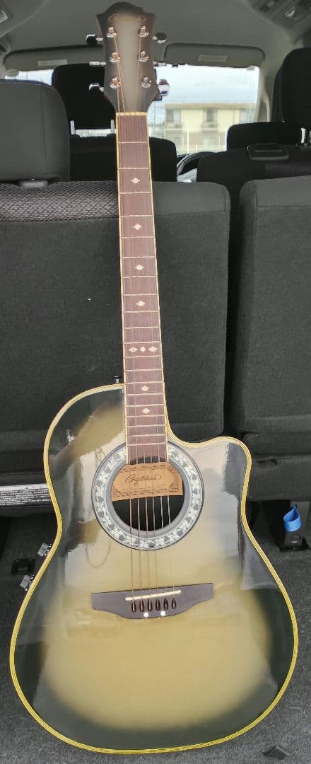 美品　アコースティックギター グリーン/イエロー　クラフトマン　ケース付
