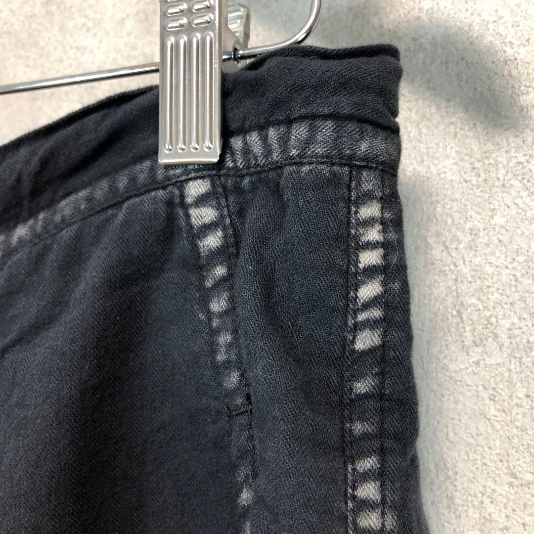 Y's ワイズ 製品染め サルエルワイドパンツ 墨黒