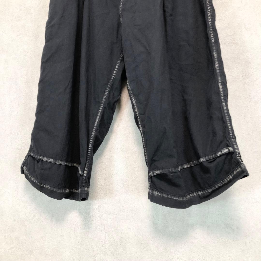 Y's ワイズ 製品染め サルエルワイドパンツ 墨黒