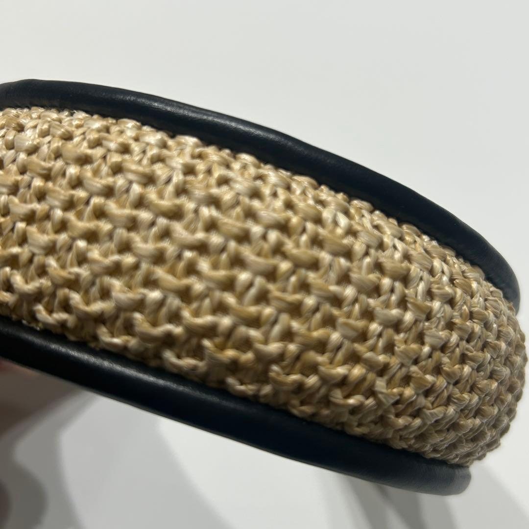 【美品】ルイヴィトン　ヘットバンド ラフィア　裏モノグラム