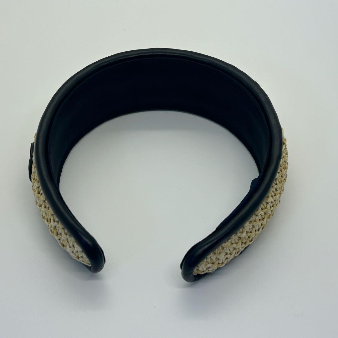 【美品】ルイヴィトン　ヘットバンド ラフィア　裏モノグラム