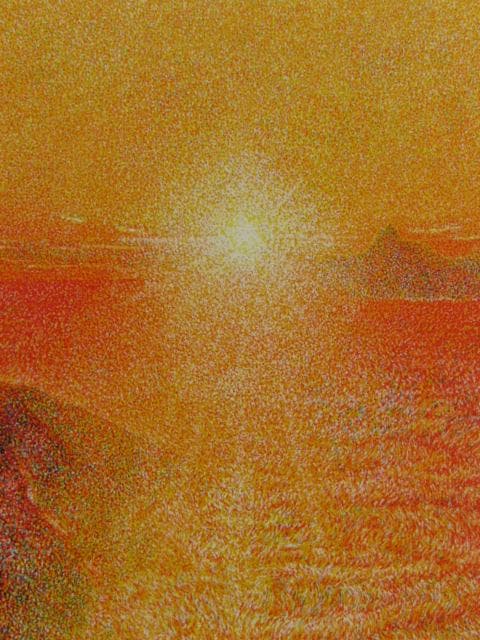 馬込次雄、【槍ヶ岳遠望】、希少な限定額装用画集画、新品高級額 額装付