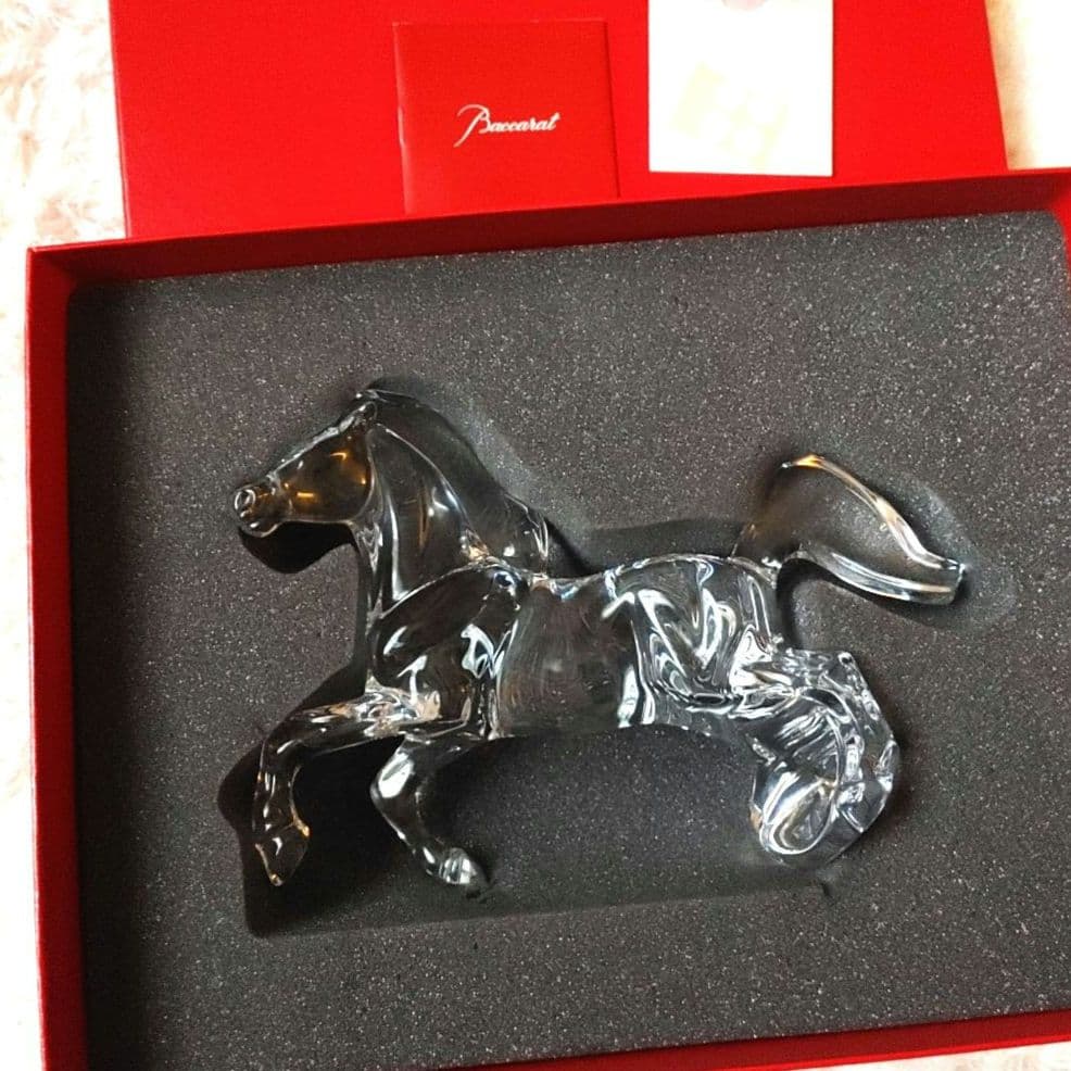 【未使用・美品】バカラ2026年干支Baccaratいななく馬　クリスタル/クリ