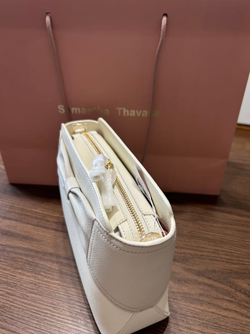 雪音　サマンサタバサ　バイカラーリボンモチーフ スプリットレザーショルダー