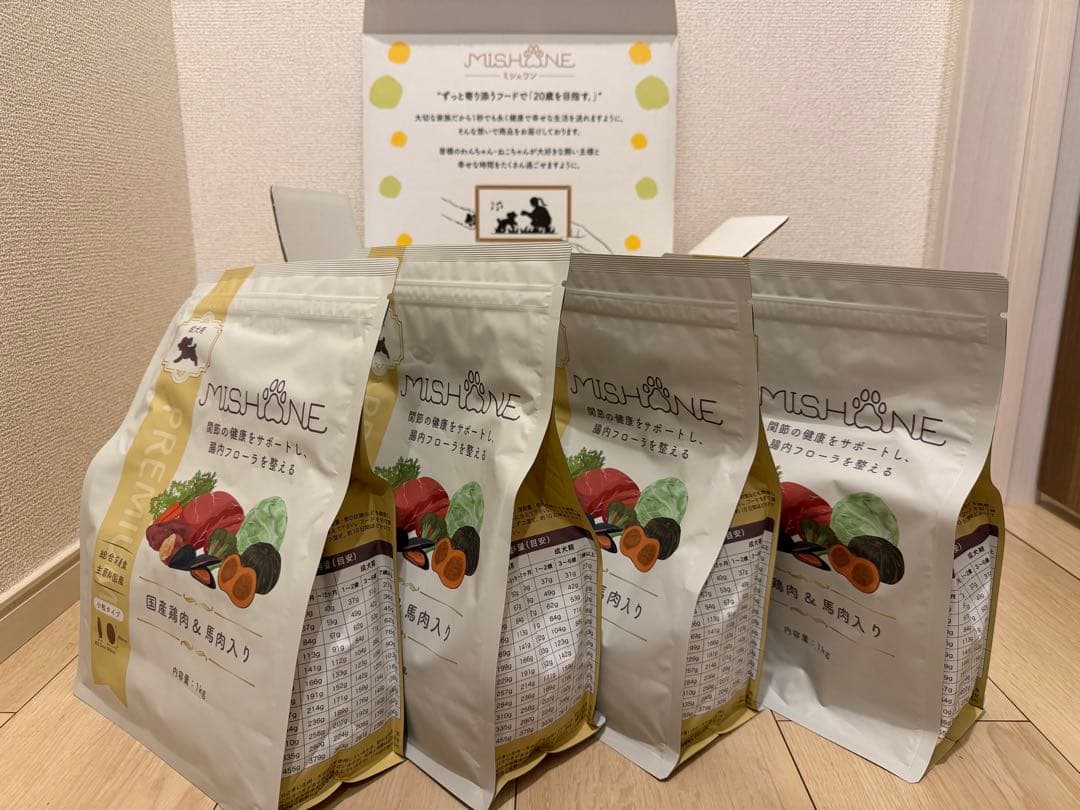 mee　MISHONE 国産鶏肉・馬肉入りドッグフード 1kg×4袋