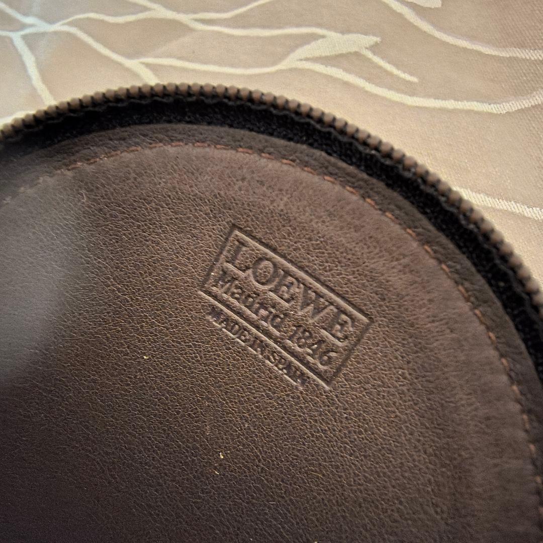 未使用 LOEWE ベラスケス 円形ケース ブラウン ブラック