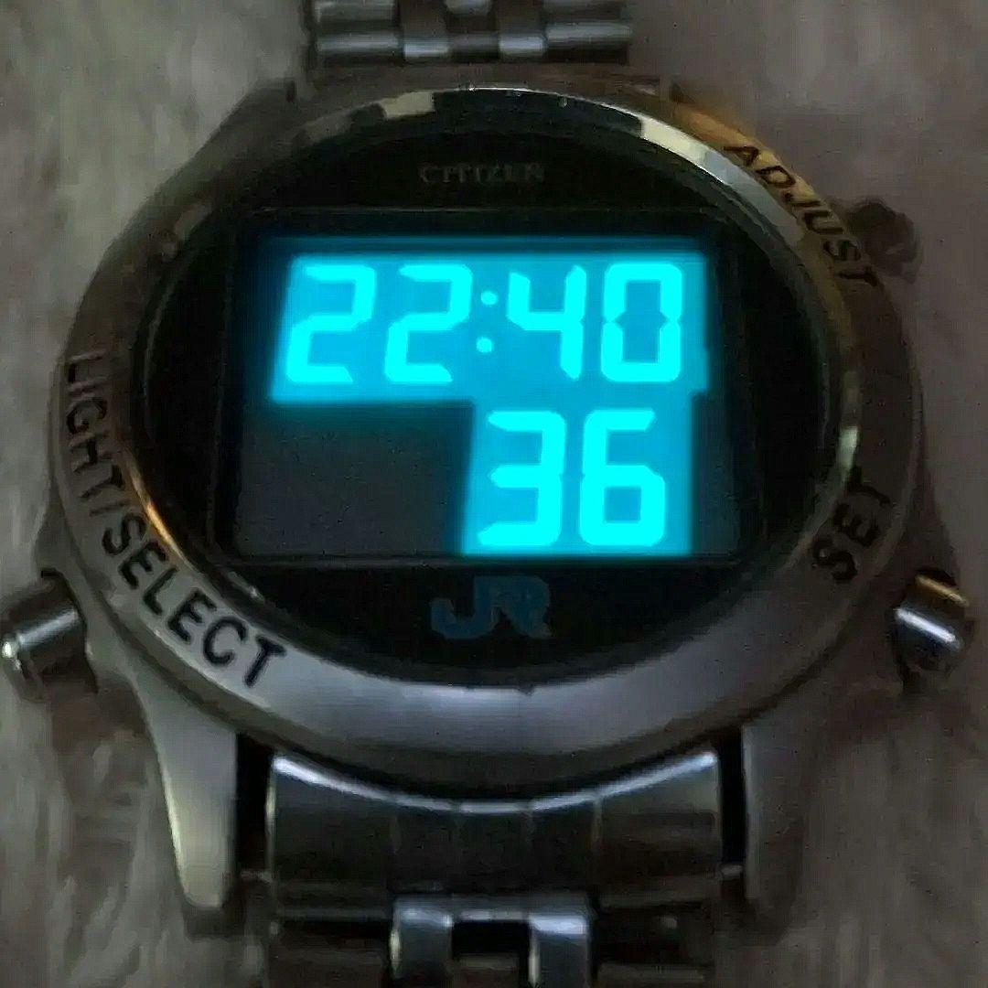 鉄道時計 シチズンデジタル腕時計 JR西日本 乗務員支給品(正常稼動品)