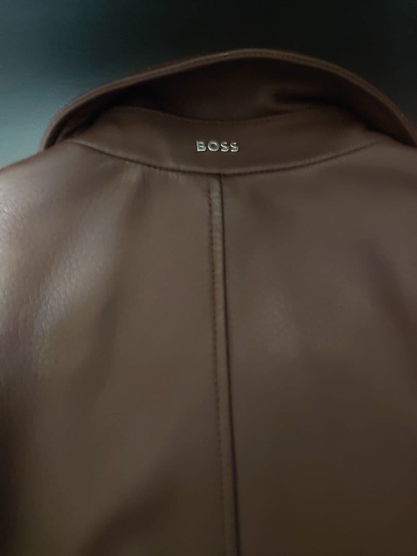 現行タグ 美品 HUGO BOSS ブラウン レザージャケット サイズ46