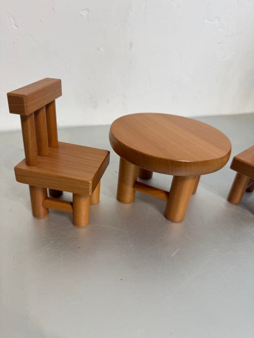 寺内定夫 木のおもちゃ4つセット あひる ひと トンカチぐるま イスとテーブル
