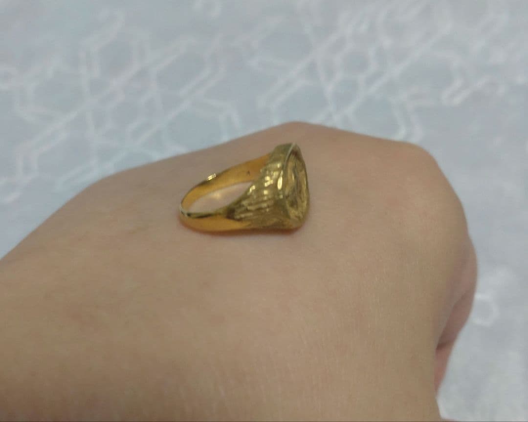 ☆アンティークK18ゴールド バッファローのリング5.6g 8号サイズ☆