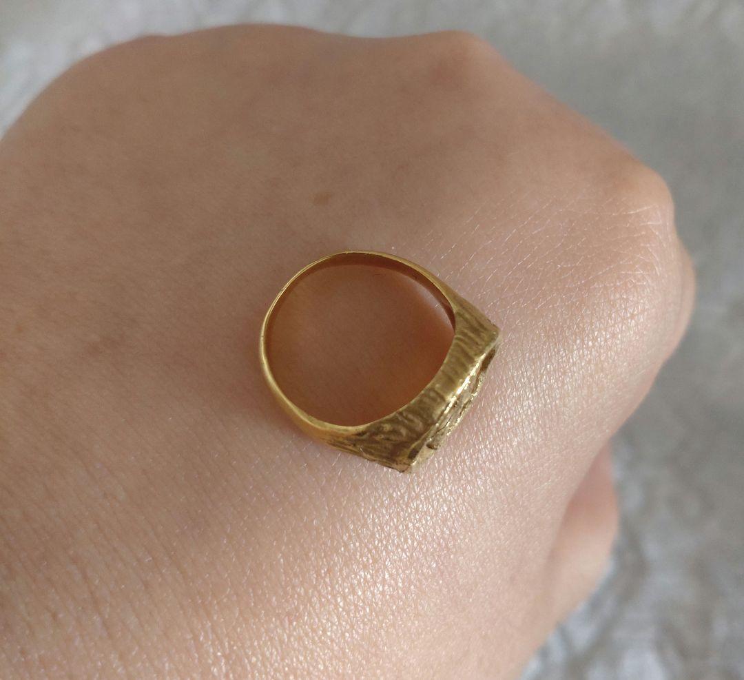 ☆アンティークK18ゴールド バッファローのリング5.6g 8号サイズ☆